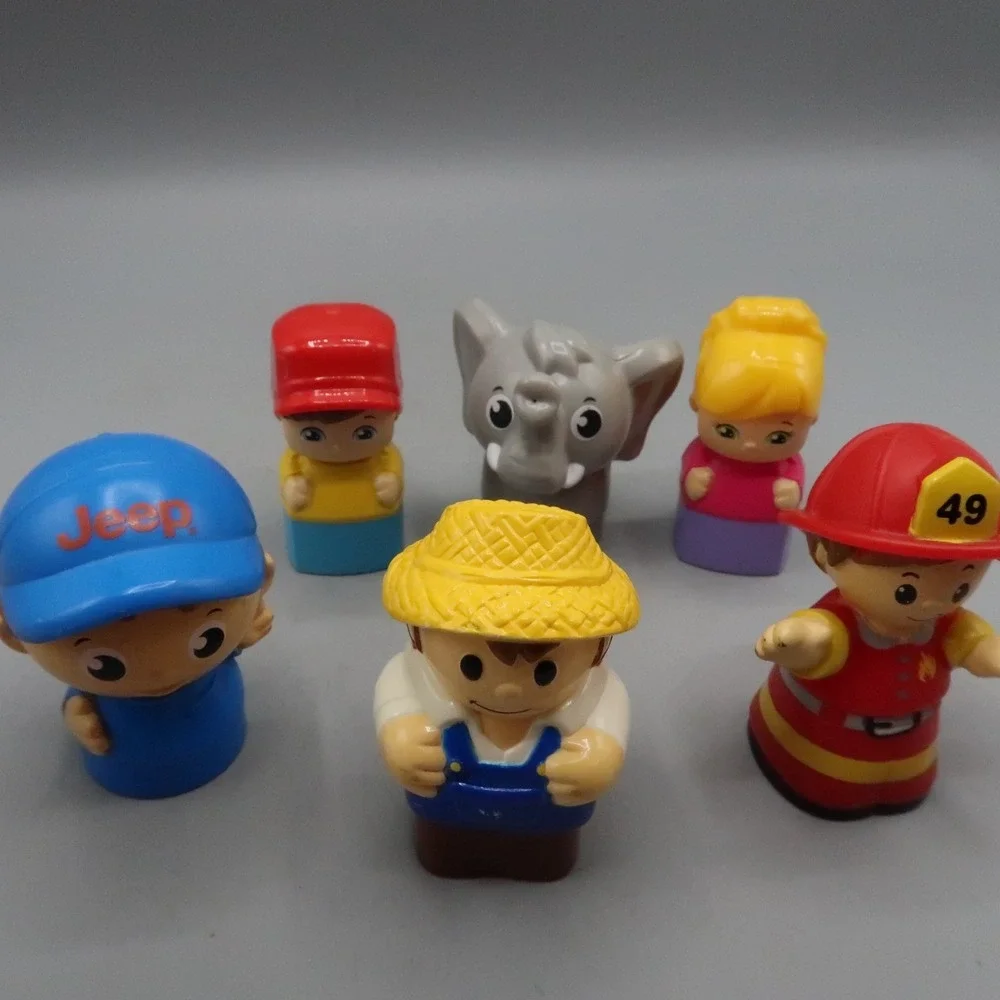 Mega Blok Chunky Figures Set Fireman Farmer Elephant People Preschool Toys lot 6